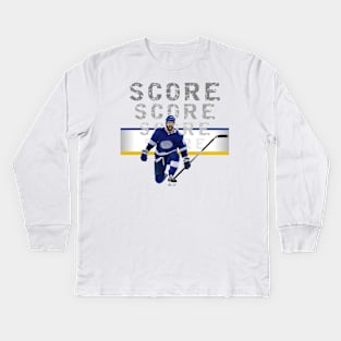 Hockey SCORE! art design Kids Long Sleeve T-Shirt